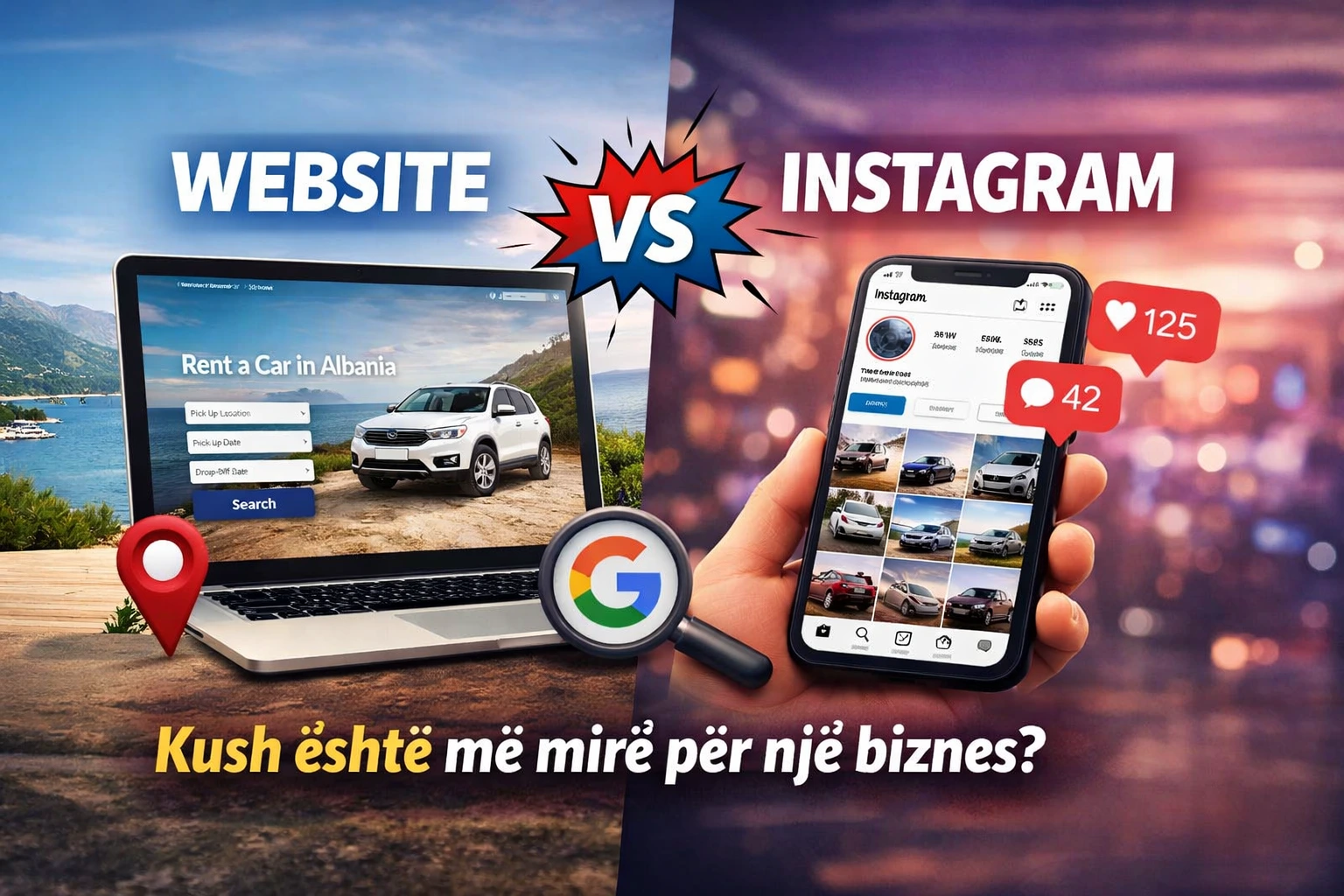 Website vs instagram