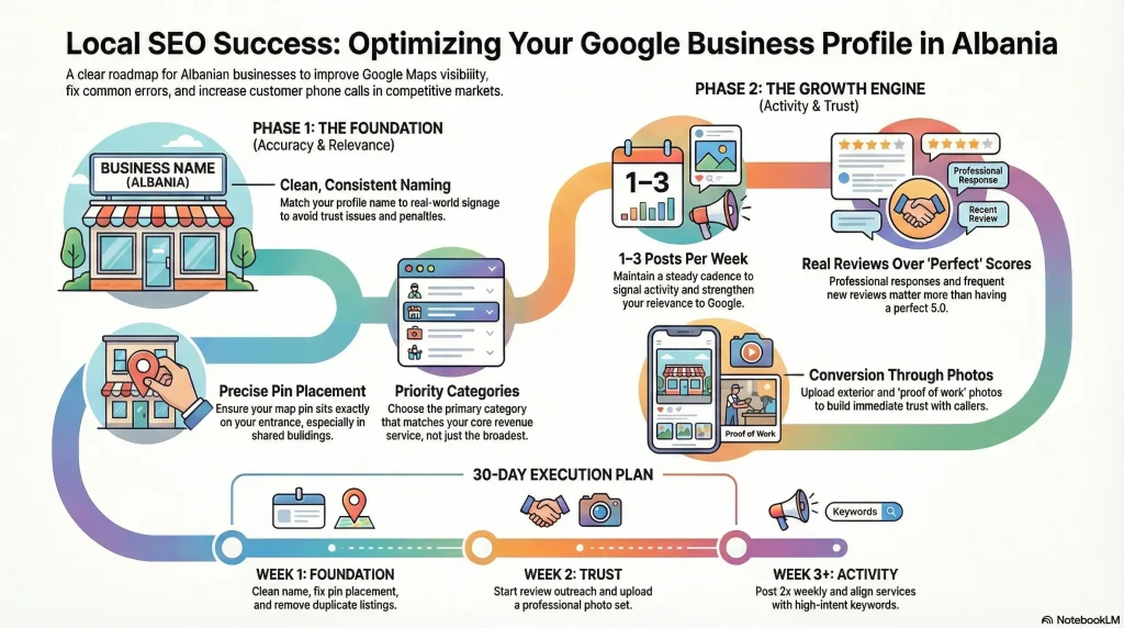Infograph explains optimize google business profile