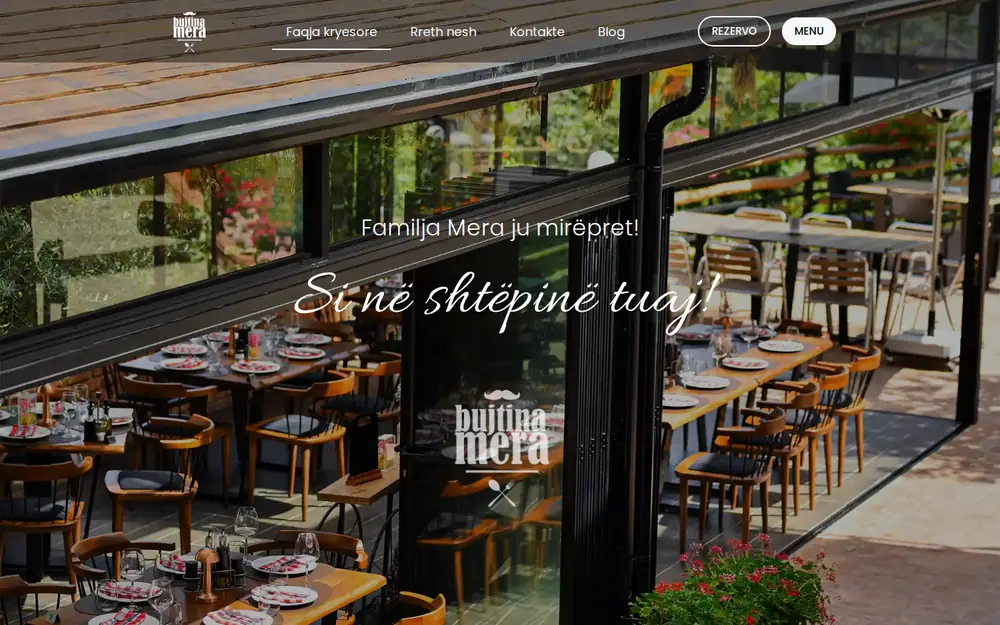 Bujtina Mera restaurant website designed and maintained by BOS.al
