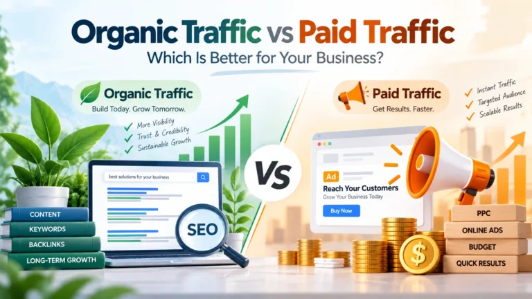 Organic traffic vs paid traffic comparison for business growth
